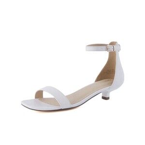 CUSHIONAIRE Women’s Solo Kitten Heel Sandals White Size 11 NEW